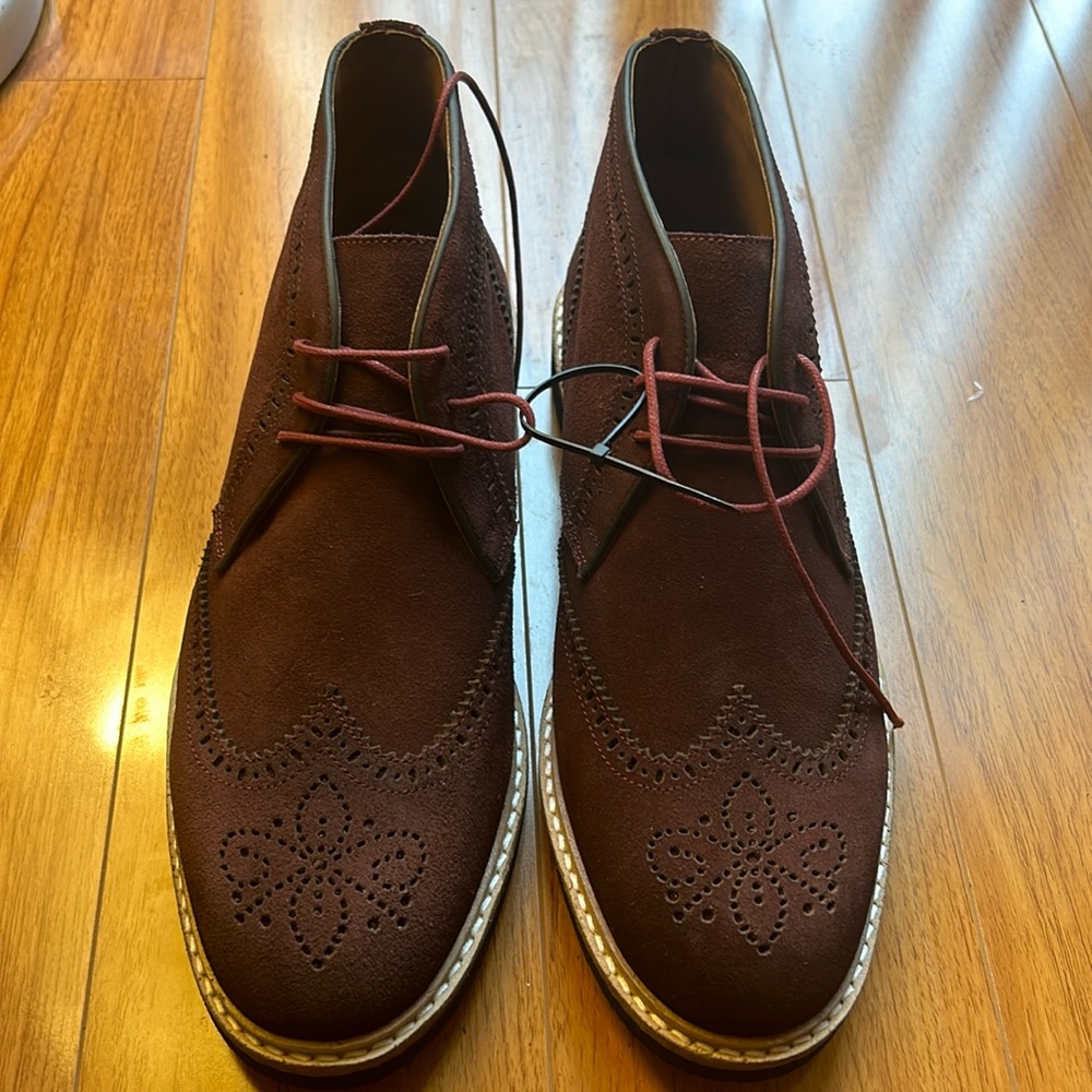 Marc Joseph New York Men's Leather Luxury Ankle Boot with Wingtip Detail